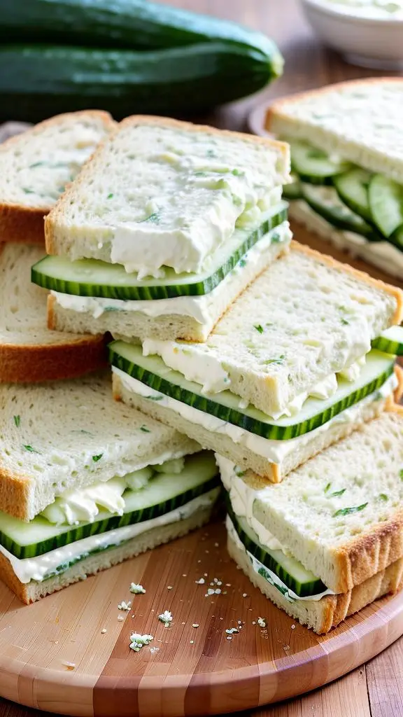 Cucumber and Cream Cheese Sandwiches