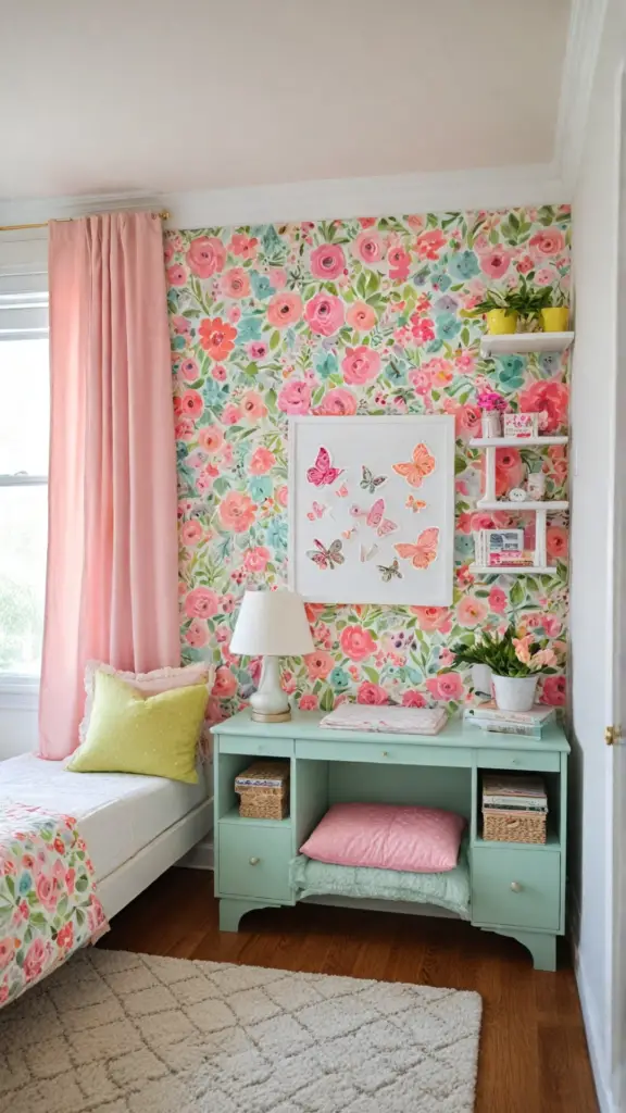 Pink And Green Bedroom Kids Room Ideas.